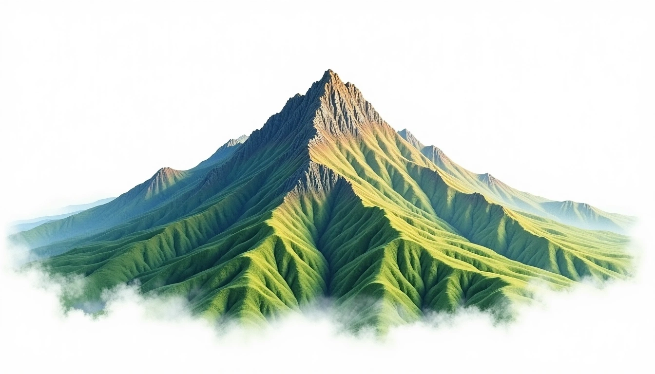 Adam's Peak — 2,243m — Sri Lanka — watercolor illustration