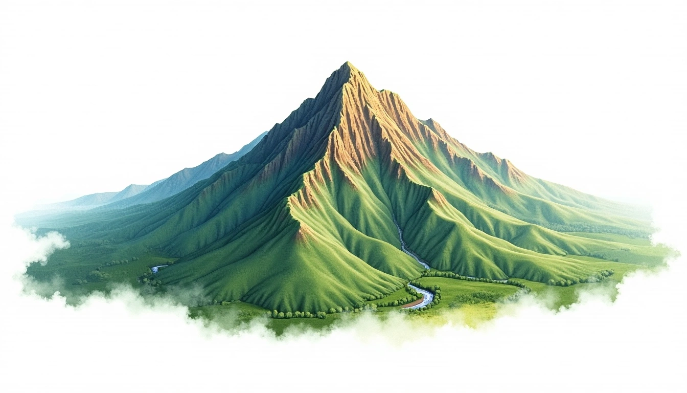 Agasthyamalai — 1,868m — India — watercolor illustration