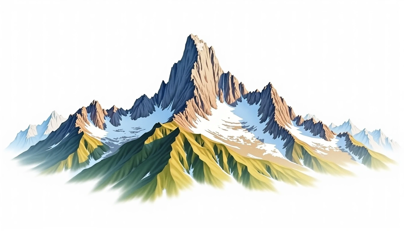 Aiguille du Geant — 4,013m — France — watercolor illustration