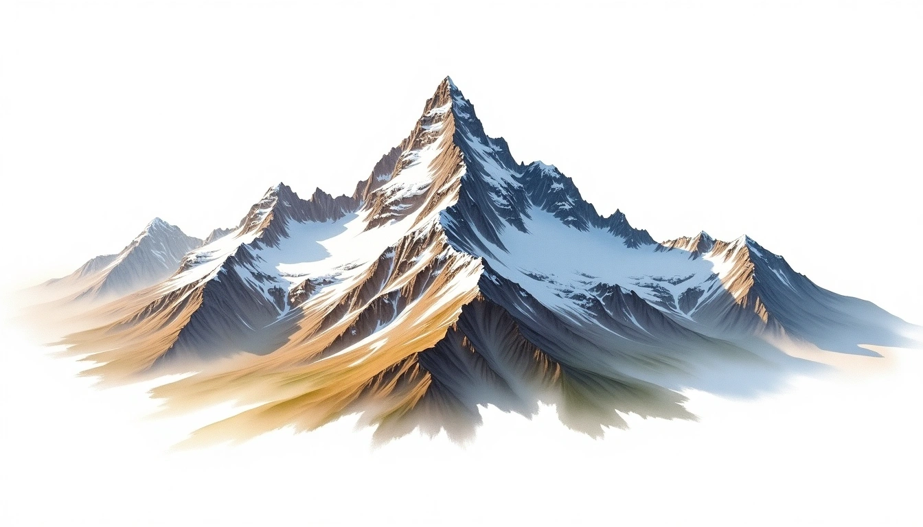 Aiguille Verte — 4,122m — France — watercolor illustration