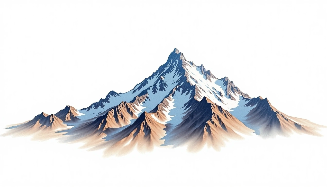 Ailama — 4,547m — Russia — watercolor illustration