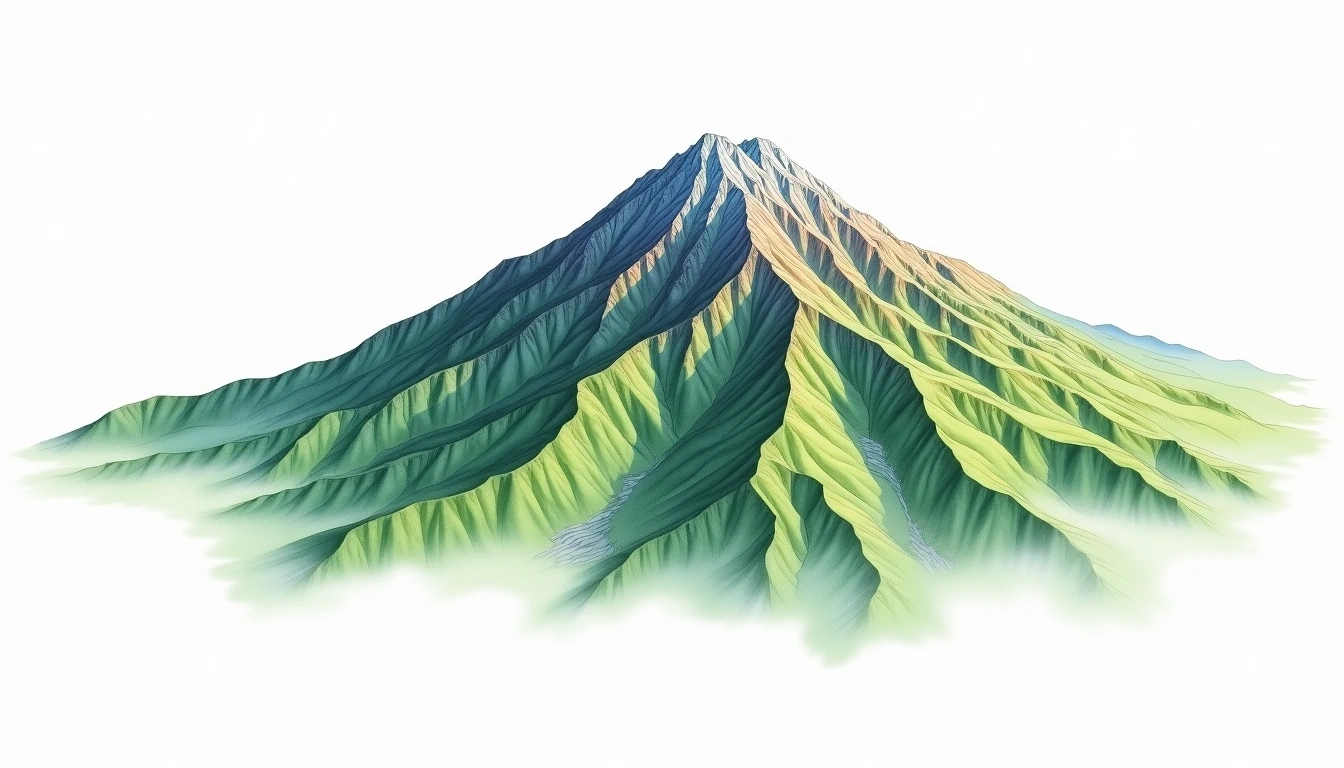 Akaishi-dake — 3,121m — Japan — watercolor illustration