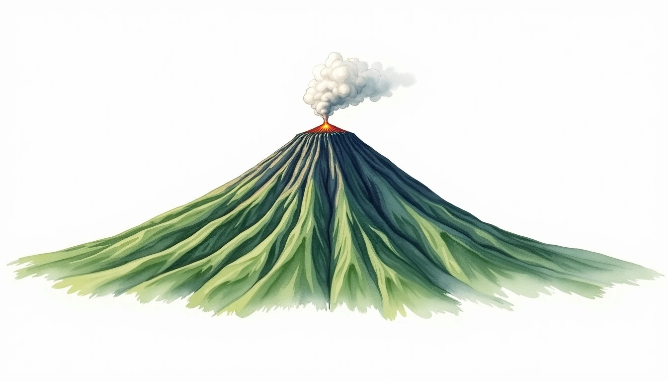 Akan-dake — 1,499m — Japan — watercolor illustration