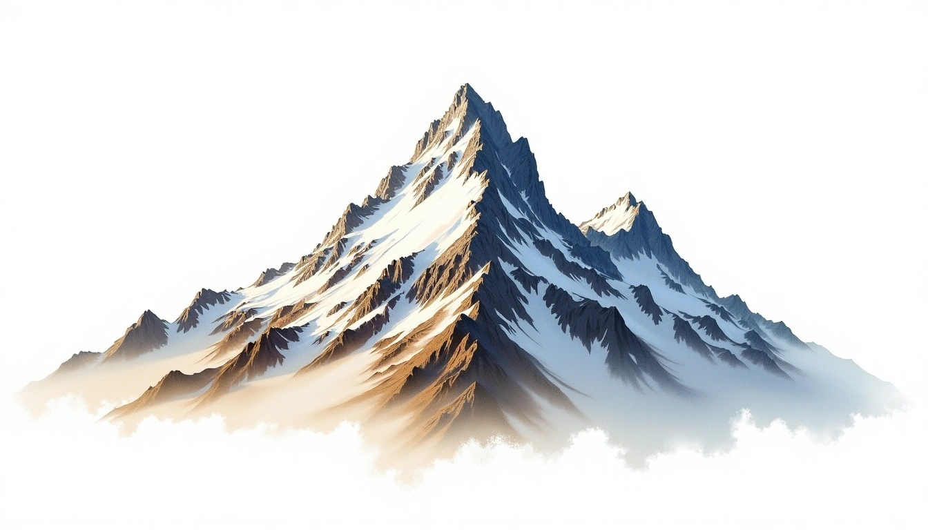 Allalinhorn — 4,027m — Switzerland — watercolor illustration