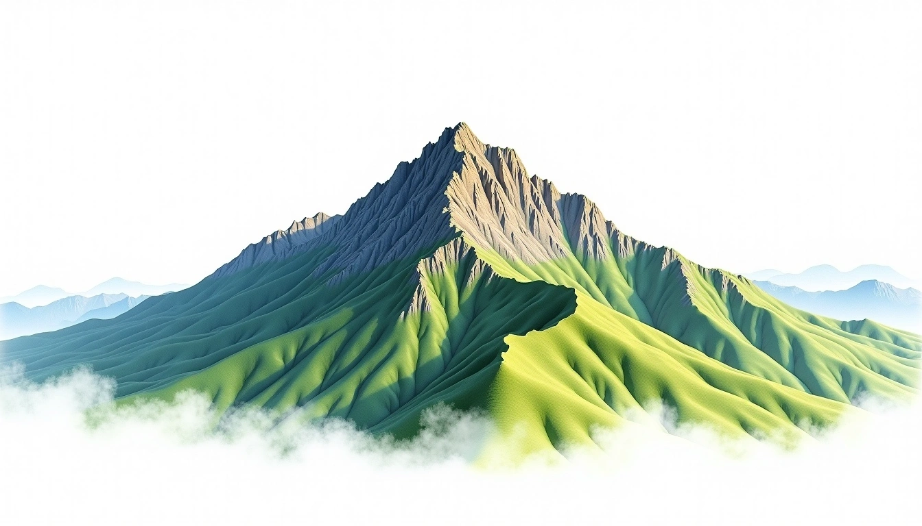 Allen Mountain — 1,343m — United States — watercolor illustration