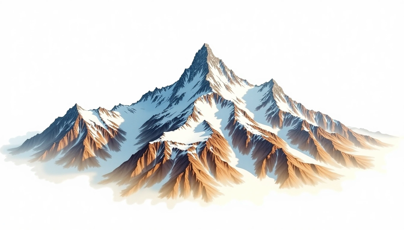 Alphubel — 4,206m — Switzerland — watercolor illustration
