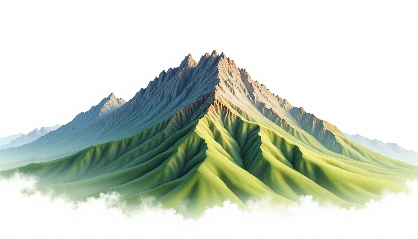 Amphitheatre — 3,048m — South Africa — watercolor illustration