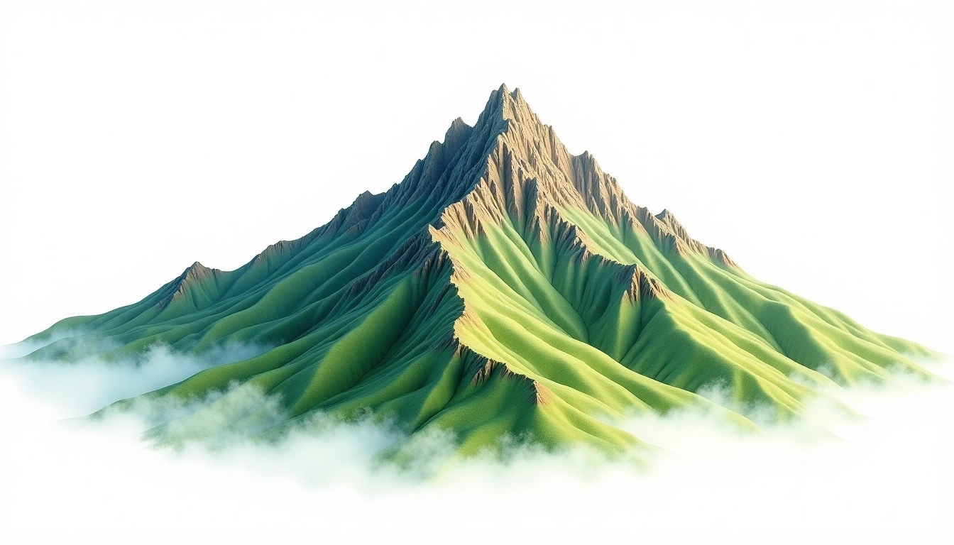 Andongjun Shan — 3,068m — Taiwan — watercolor illustration