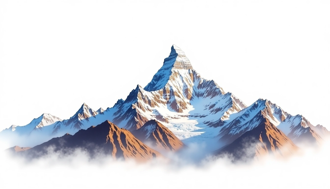 Annapurna II — 7,937m — Nepal — watercolor illustration