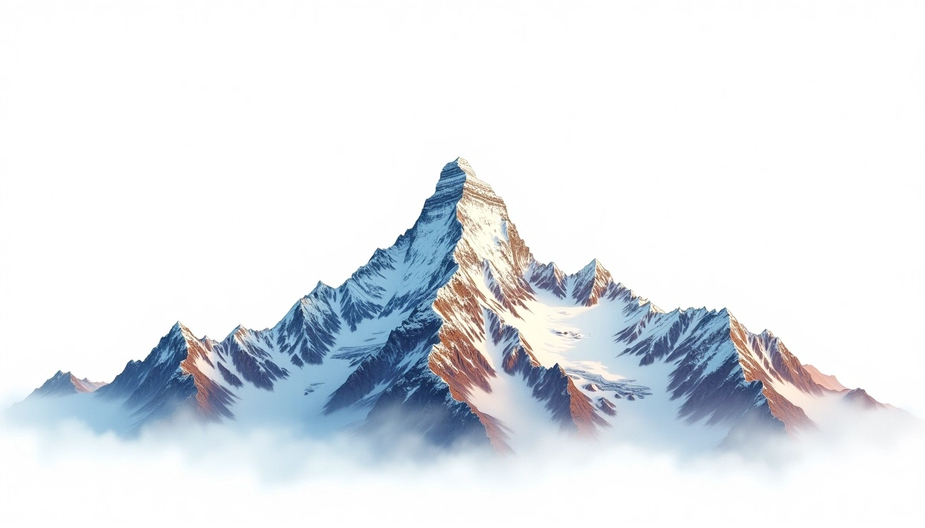 Annapurna IV — 7,525m — Nepal — watercolor illustration
