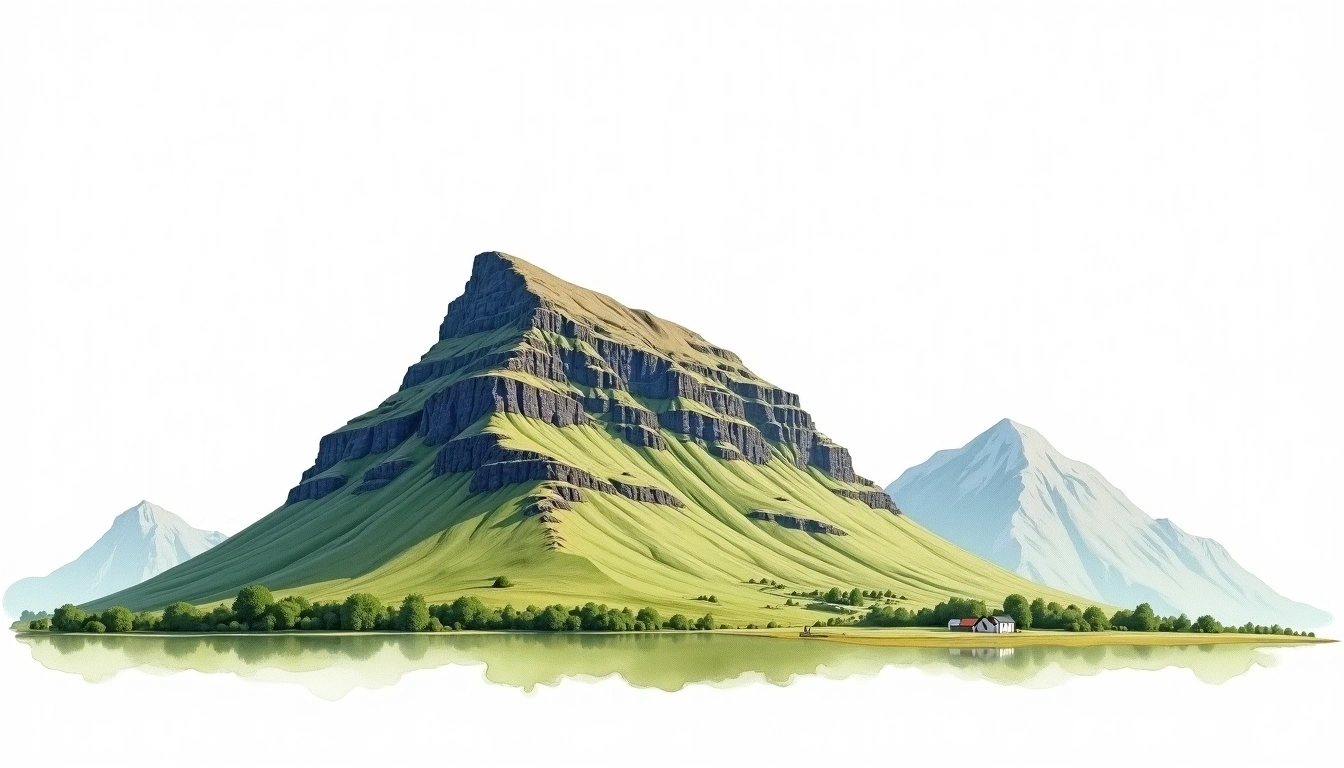 Aonach Beag — 1,234m — United Kingdom — watercolor illustration