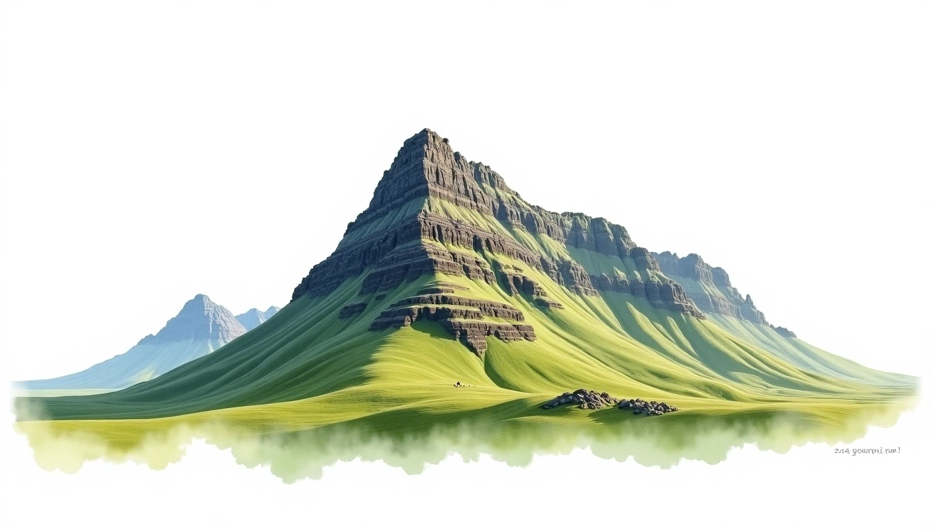 Aonach Mor — 1,221m — United Kingdom — watercolor illustration