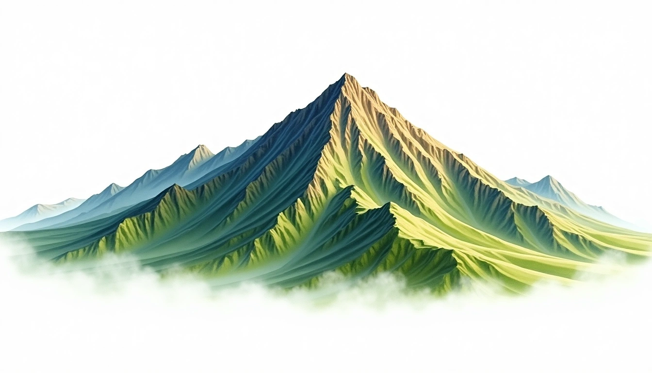 Armstrong Mountain — 1,335m — United States — watercolor illustration
