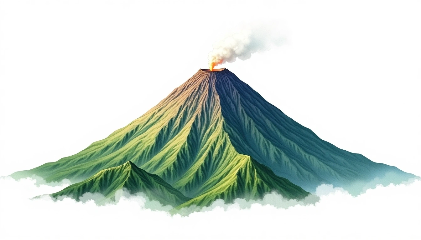 Asahi-dake — 2,291m — Japan — watercolor illustration