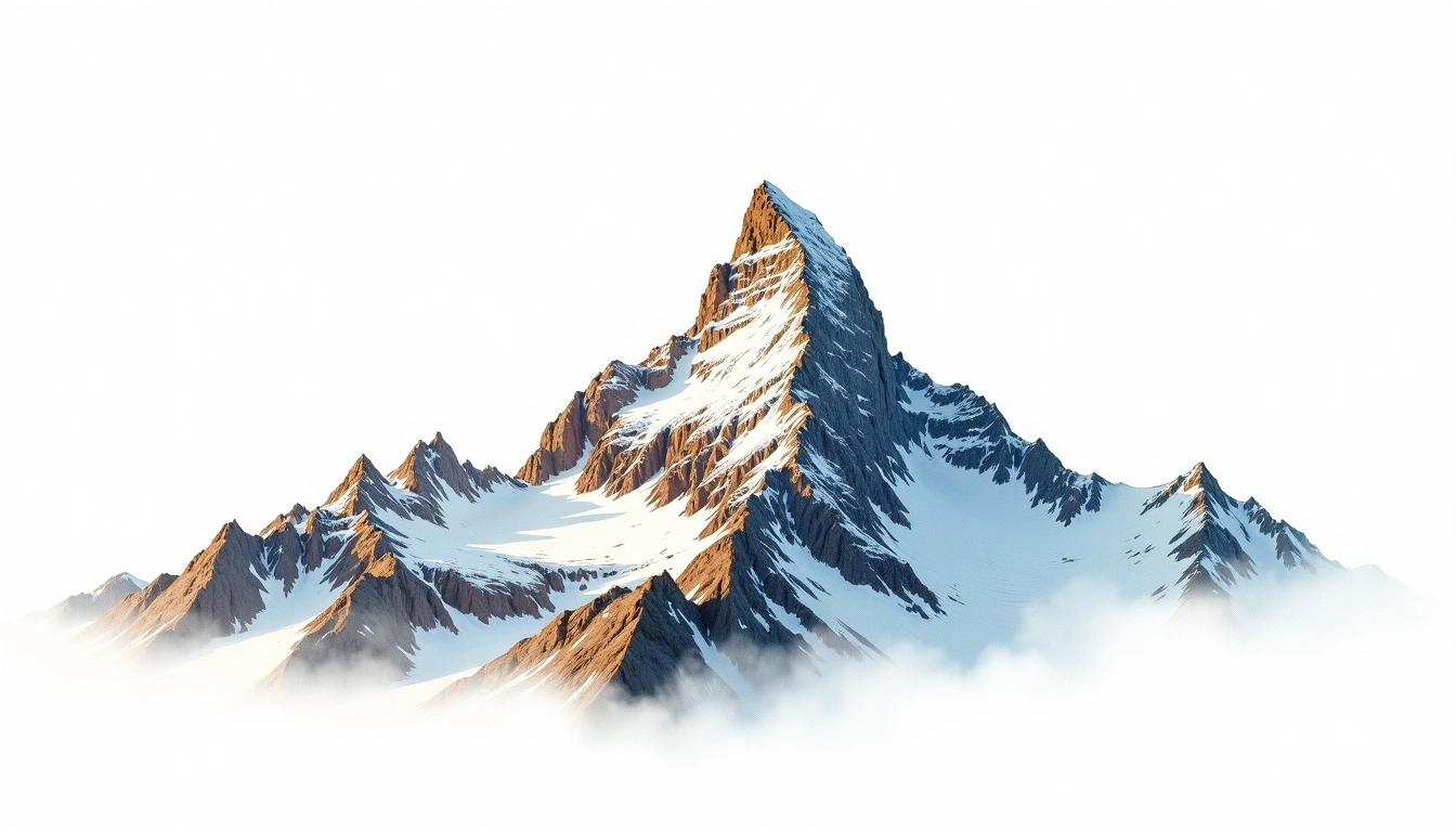 Mount Asgard — 2,015m — Canada — watercolor illustration