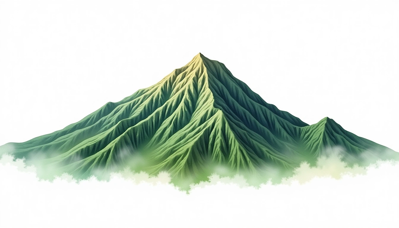 Baegunsan (Gwangyang) — 1,218m — South Korea — watercolor illustration