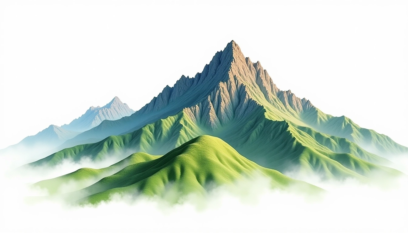 Baishi Shan — 3,110m — Taiwan — watercolor illustration