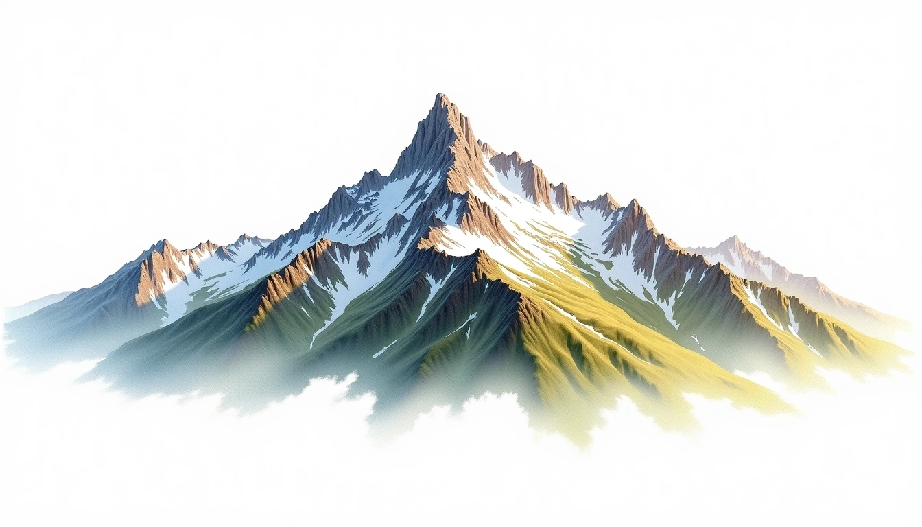 Balmhorn — 3,698m — Switzerland — watercolor illustration