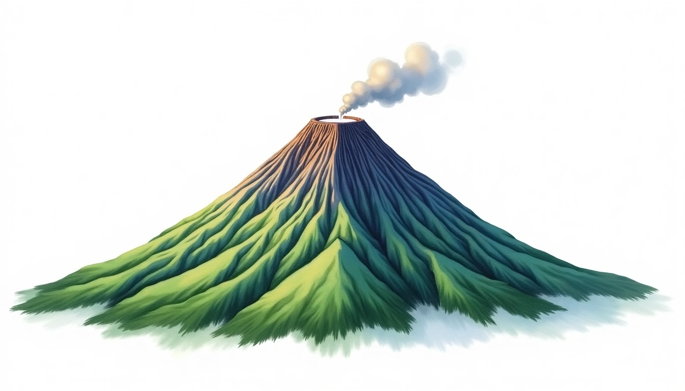 Bandai-san — 1,816m — Japan — watercolor illustration