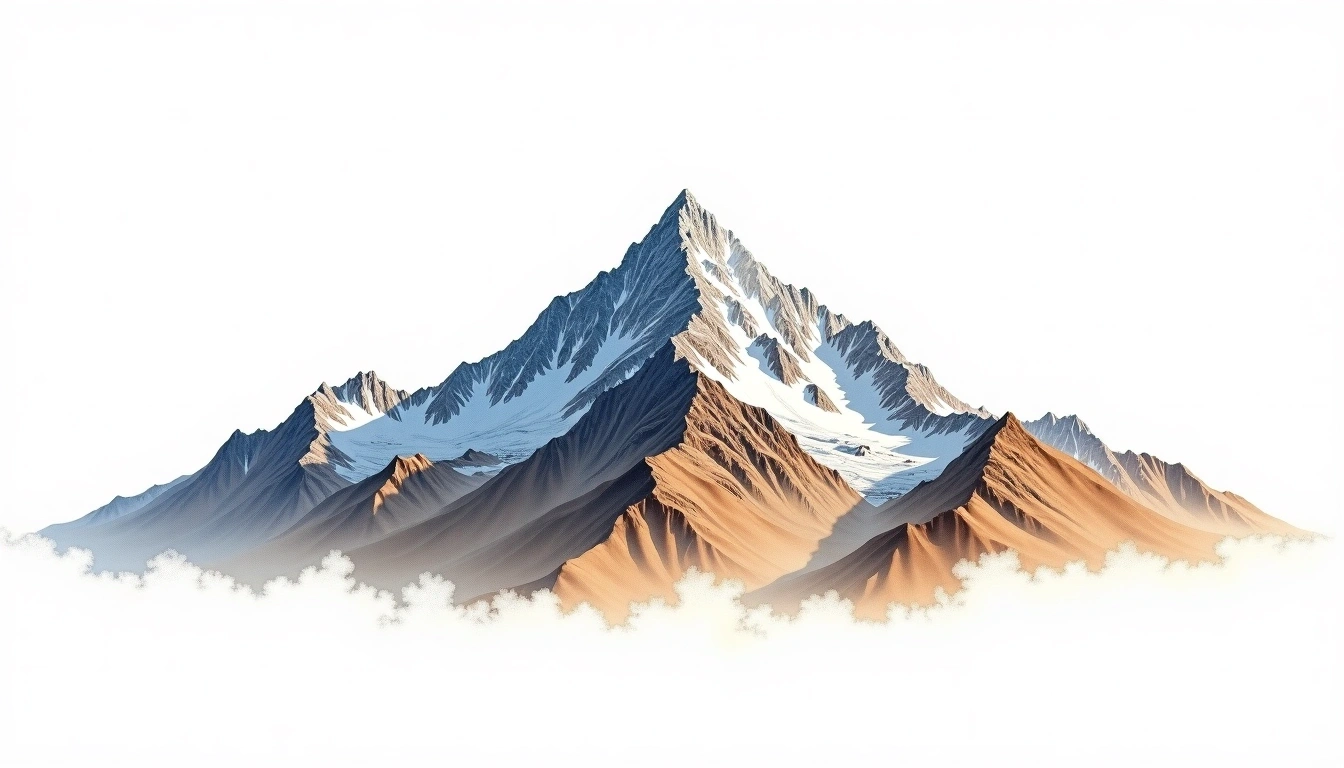 Bandarpunch — 6,316m — India — watercolor illustration