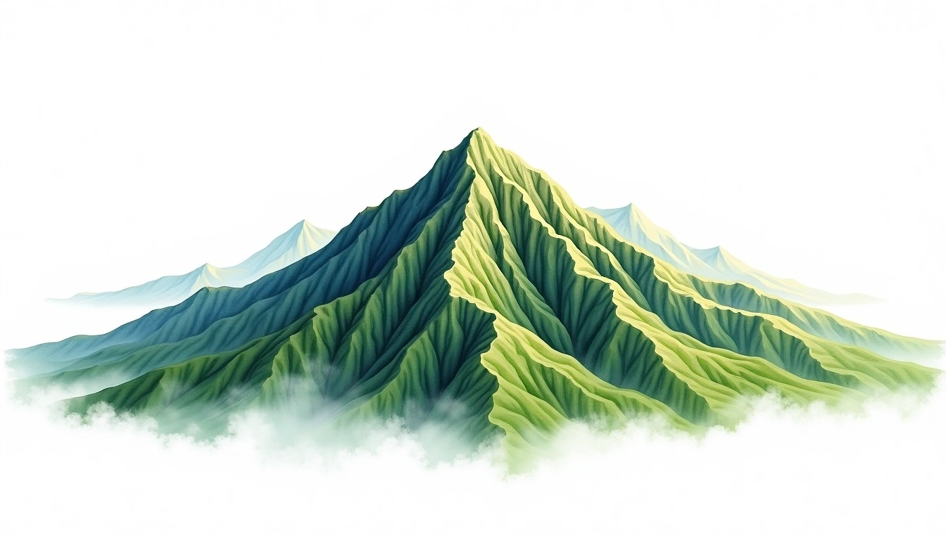 Bangjangsan — 743m — South Korea — watercolor illustration