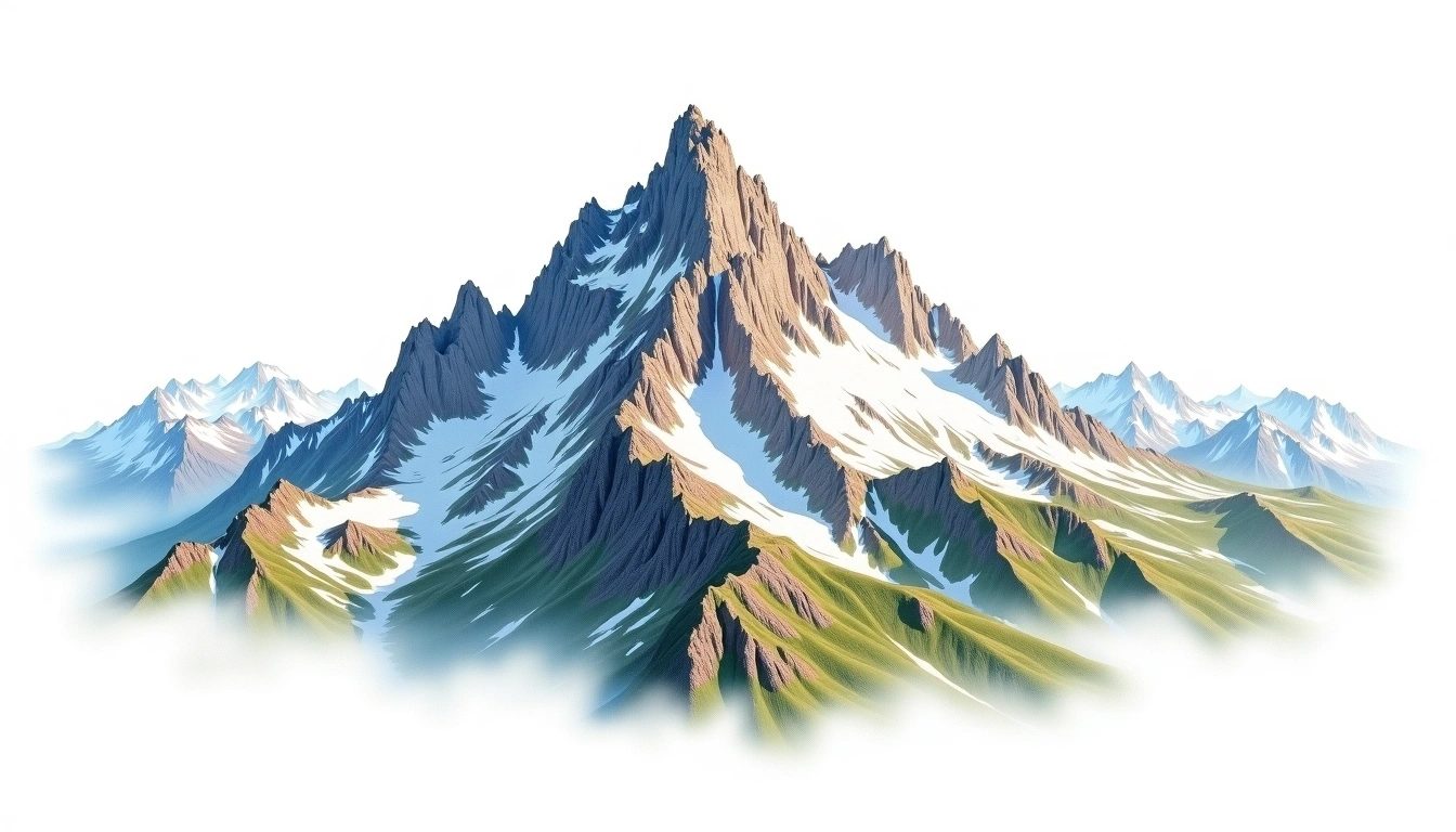 Barre des Ecrins — 4,102m — France — watercolor illustration
