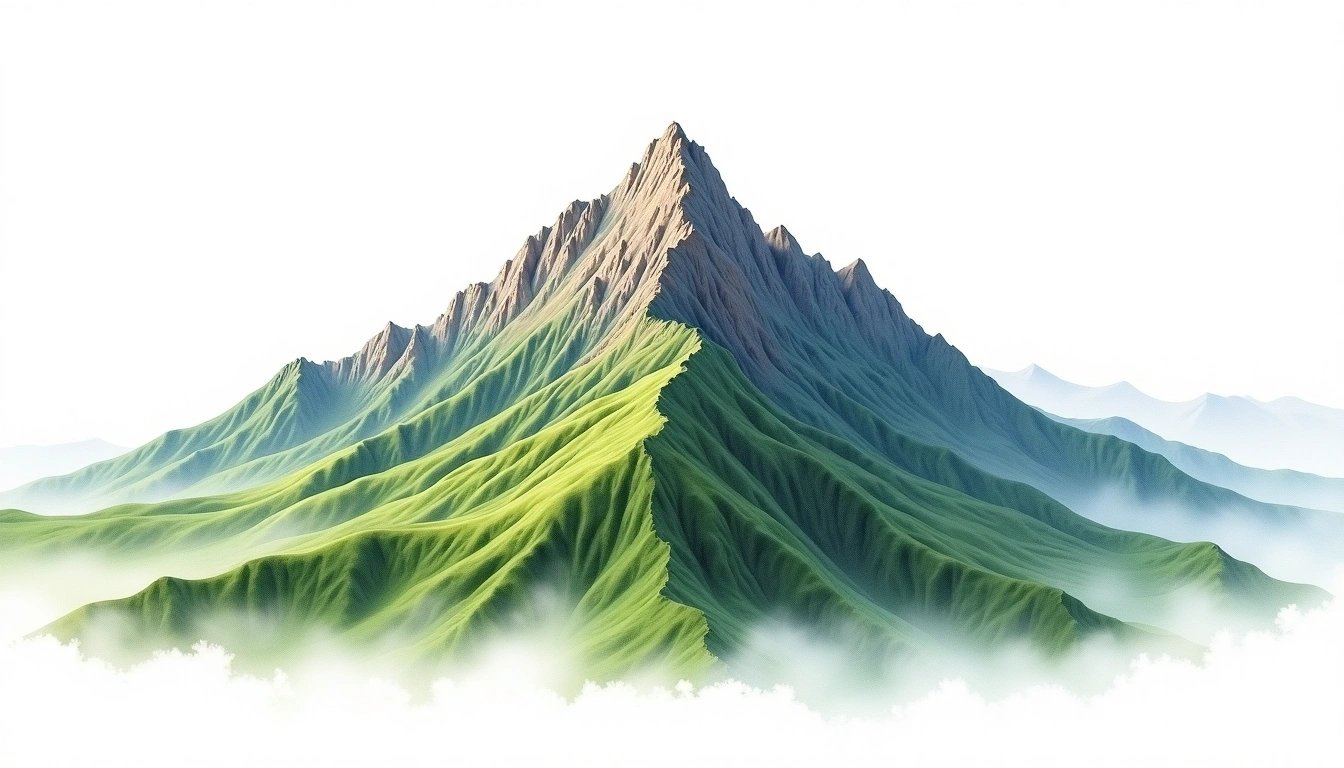 Beidawu Shan — 3,092m — Taiwan — watercolor illustration