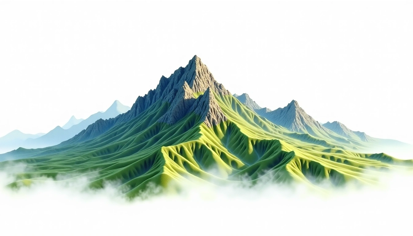 Beinan Zhushan — 3,293m — Taiwan — watercolor illustration