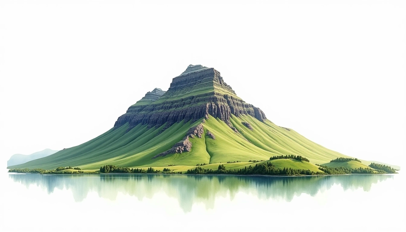 Beinn Dearg — 1,084m — United Kingdom — watercolor illustration