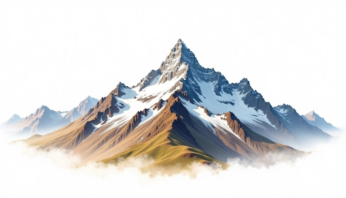 Belukha Mountain — 4,506m — Russia — watercolor illustration