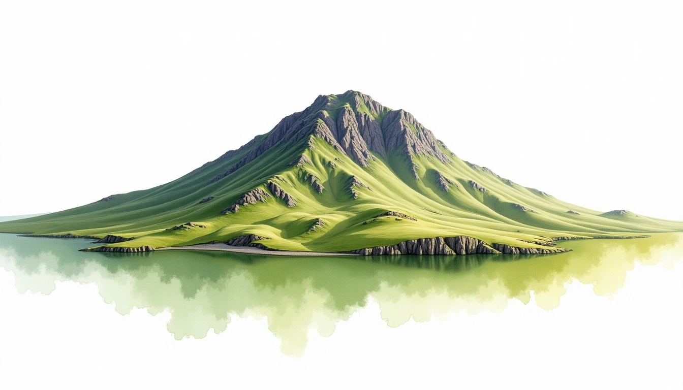 Ben Lawers — 1,214m — United Kingdom — watercolor illustration