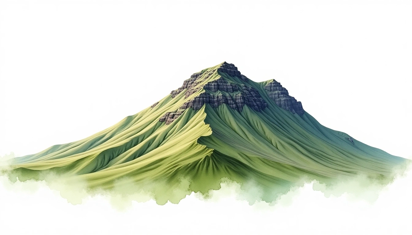 Ben Macdui — 1,309m — United Kingdom — watercolor illustration