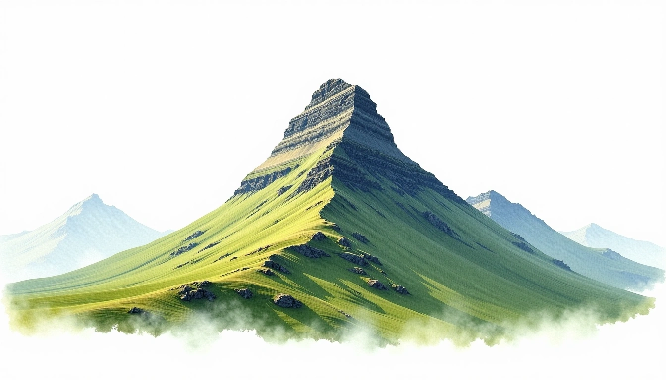 Ben Nevis — 1,345m — United Kingdom — watercolor illustration