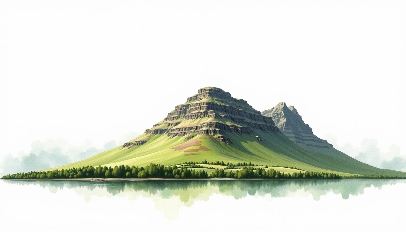 Ben Vorlich Loch Lomond — 943m — United Kingdom — watercolor illustration