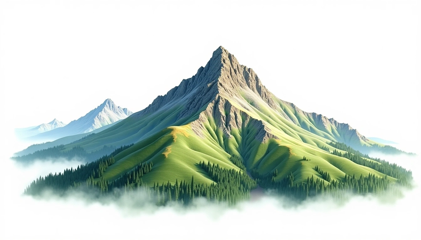 Bette Peak — 2,267m — Libya — watercolor illustration