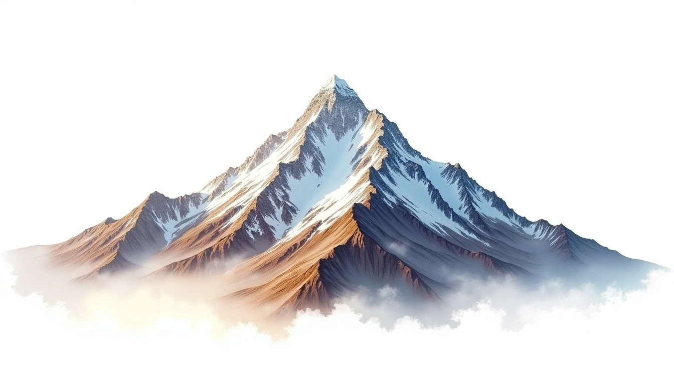 Bhagirathi III — 6,454m — India — watercolor illustration