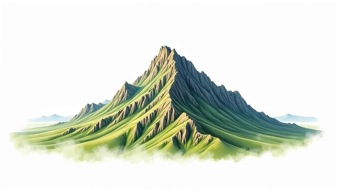 Bible Rock — 1,135m — Sri Lanka — watercolor illustration
