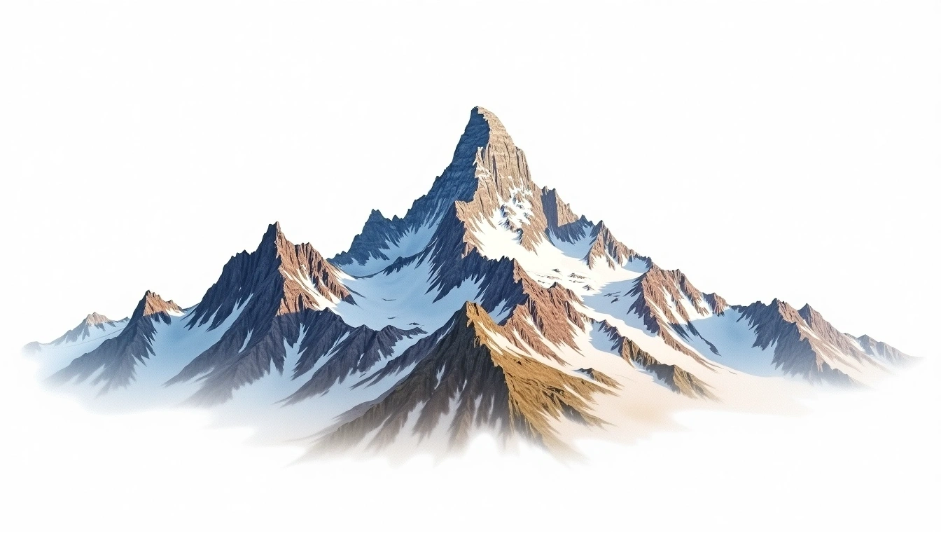 Bietschhorn — 3,934m — Switzerland — watercolor illustration