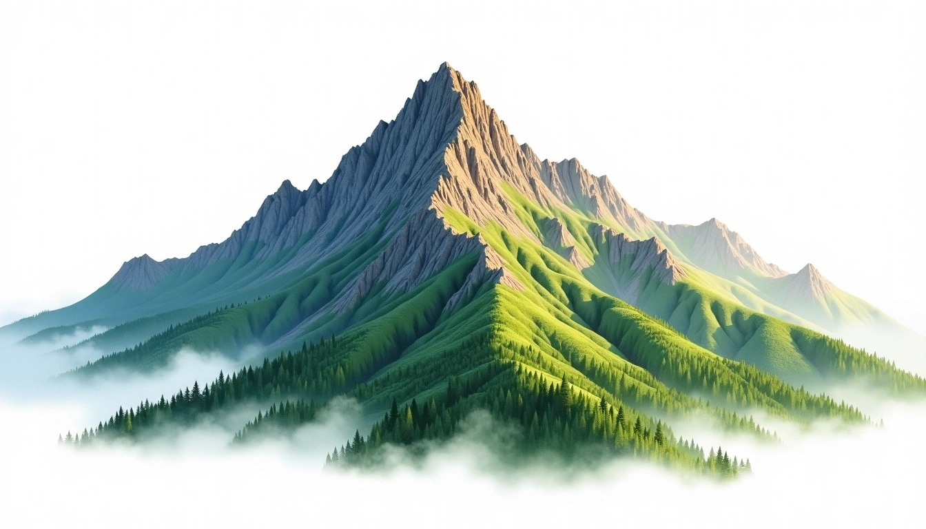 Bintumani Peak — 1,945m — Sierra Leone — watercolor illustration