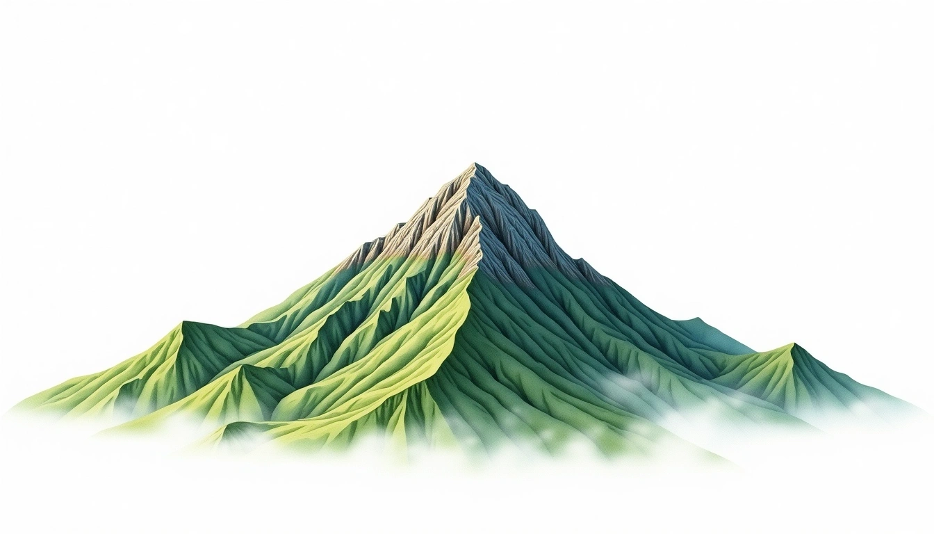 Biseulsan — 1,084m — South Korea — watercolor illustration