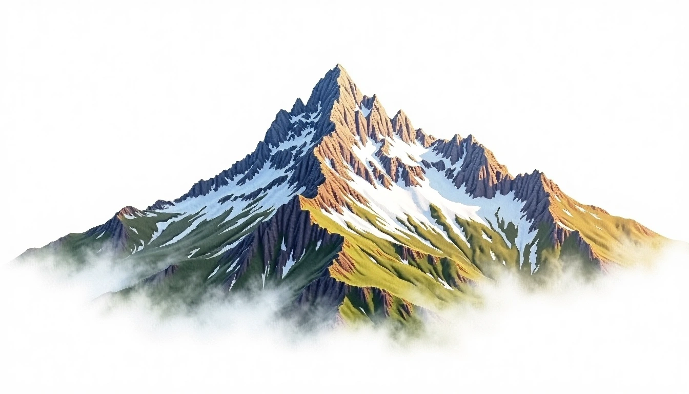 Bishorn — 4,153m — Switzerland — watercolor illustration