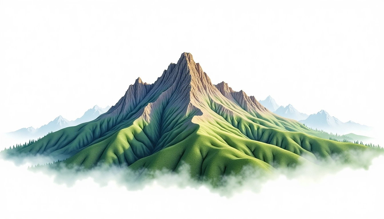 Bistra — 2,651m — North Macedonia — watercolor illustration