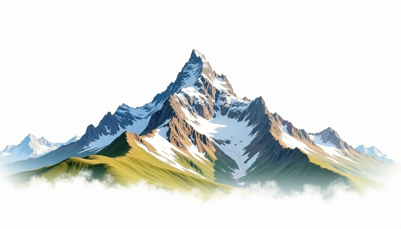Bluemlisalp — 3,661m — Switzerland — watercolor illustration