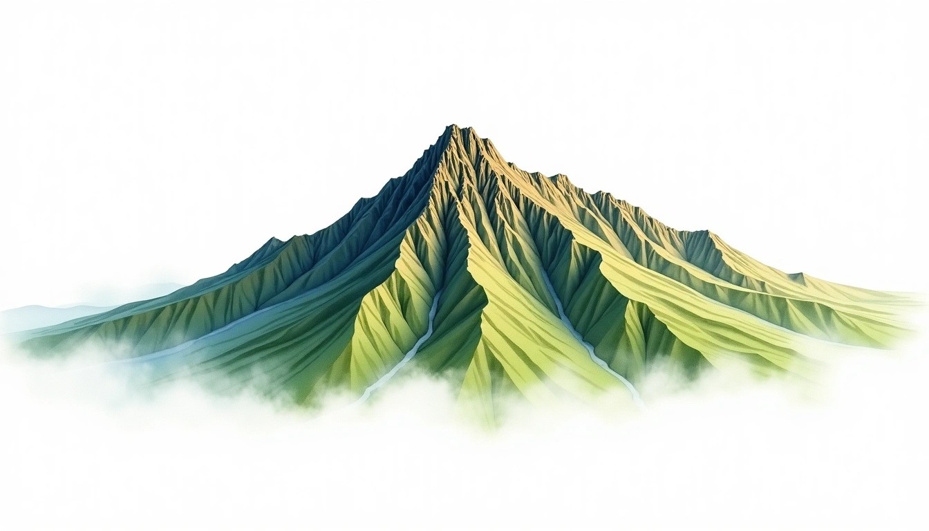 Bluff Knoll — 1,099m — Australia — watercolor illustration