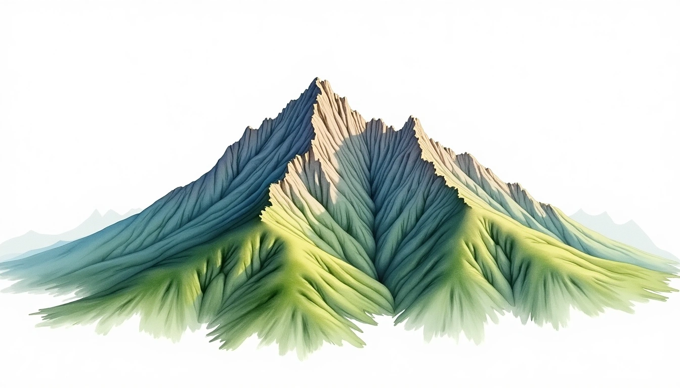Bobotov Kuk — 2,522m — Montenegro — watercolor illustration