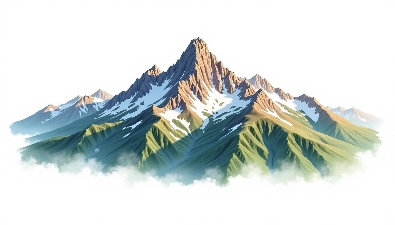Bonanza Peak — 2,900m — United States — watercolor illustration