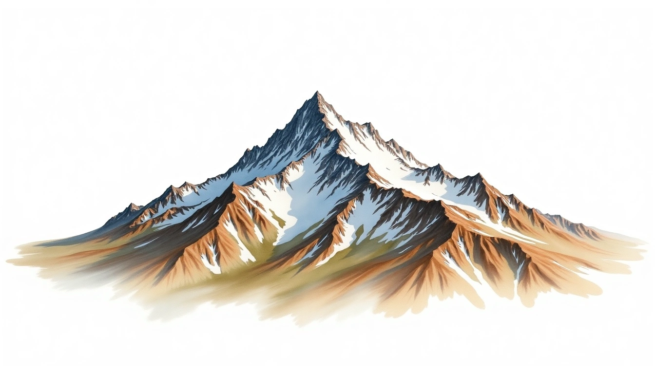 Boundary Peak — 4,005m — United States — watercolor illustration