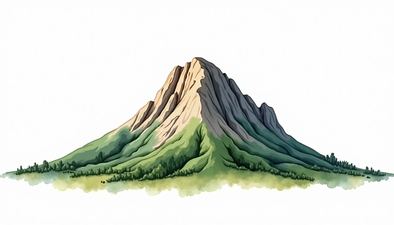 Brandberg Mountain — 2,573m — Namibia — watercolor illustration