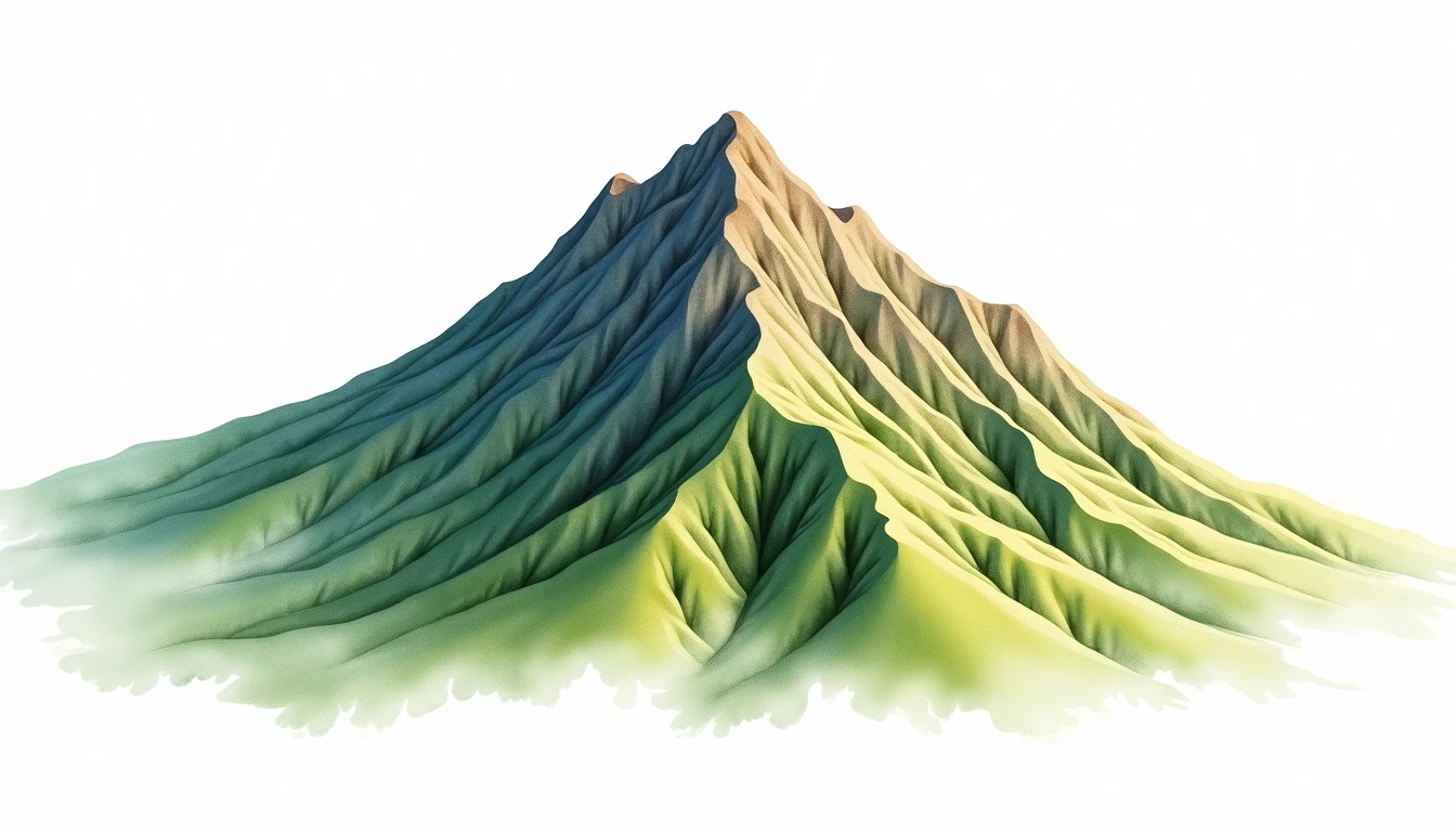 Brandon Mountain — 952m — Ireland — watercolor illustration