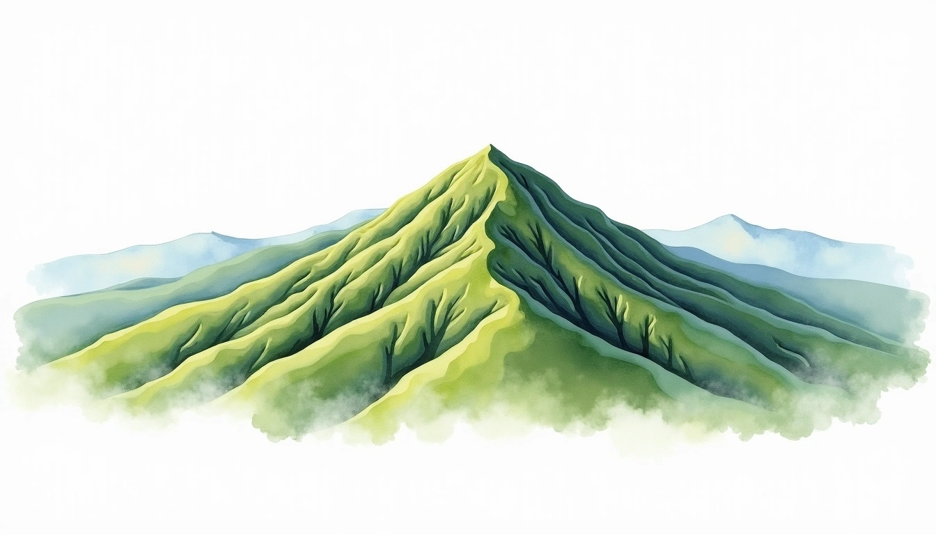 Brasstown Bald — 1,458m — United States — watercolor illustration